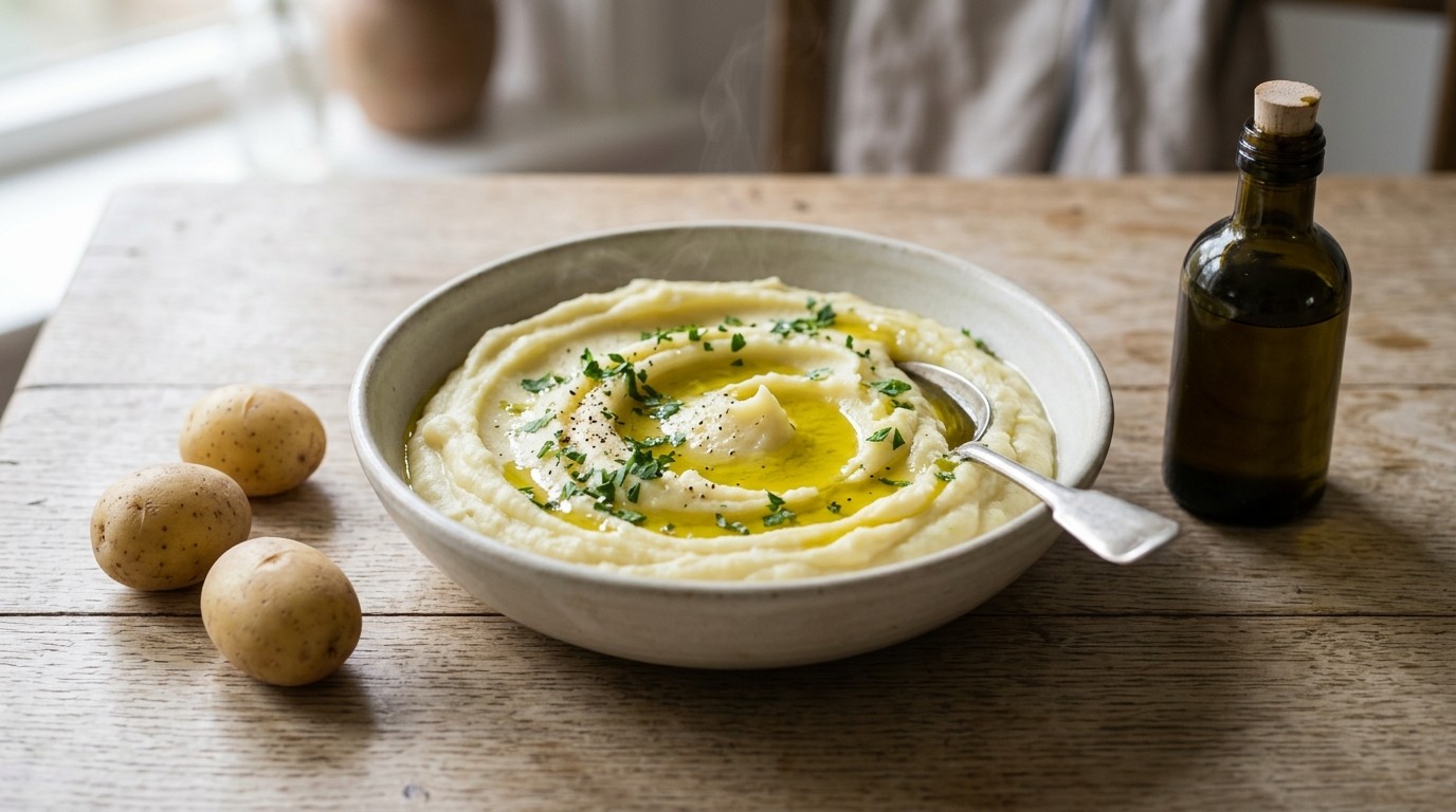 Romige Aardappelpuree met Olijfolie