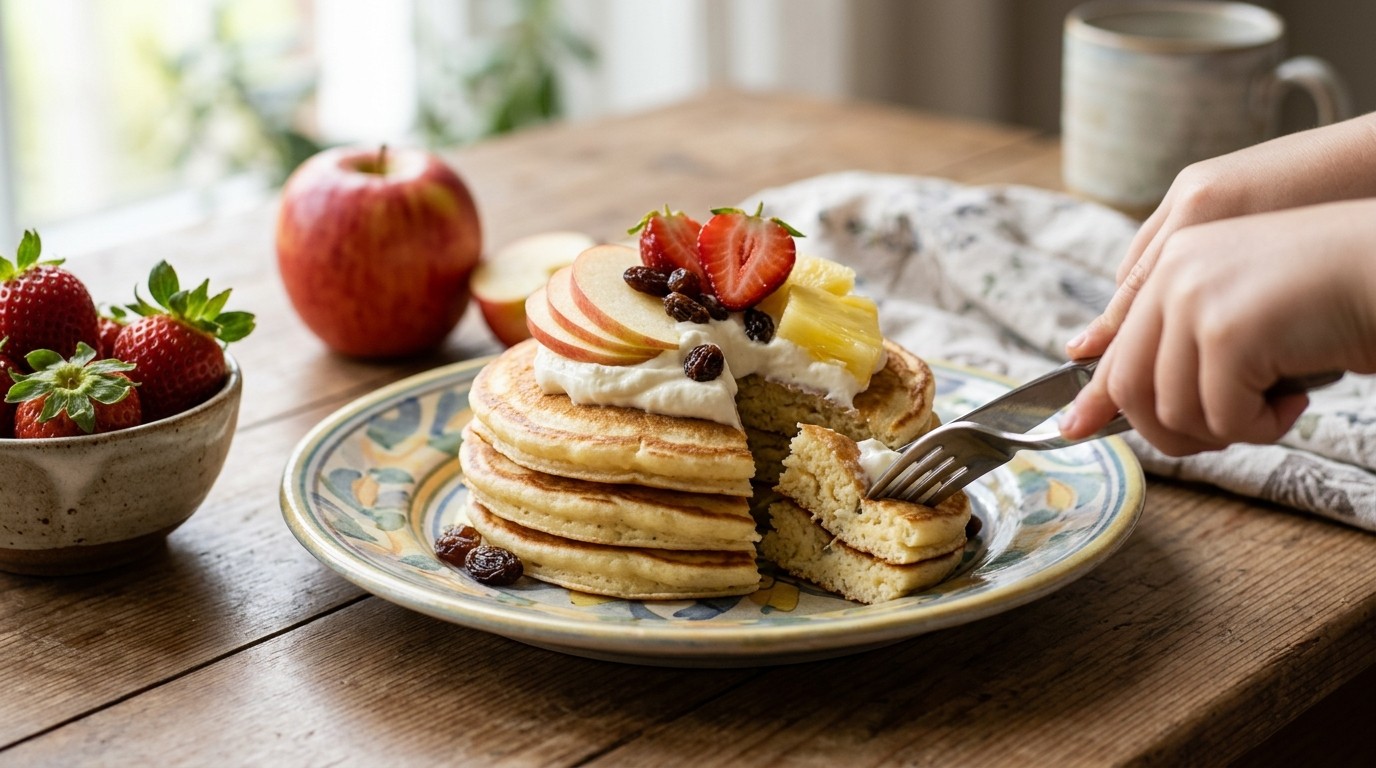 Romige Fruitpannenkoeken (kinderrecept)