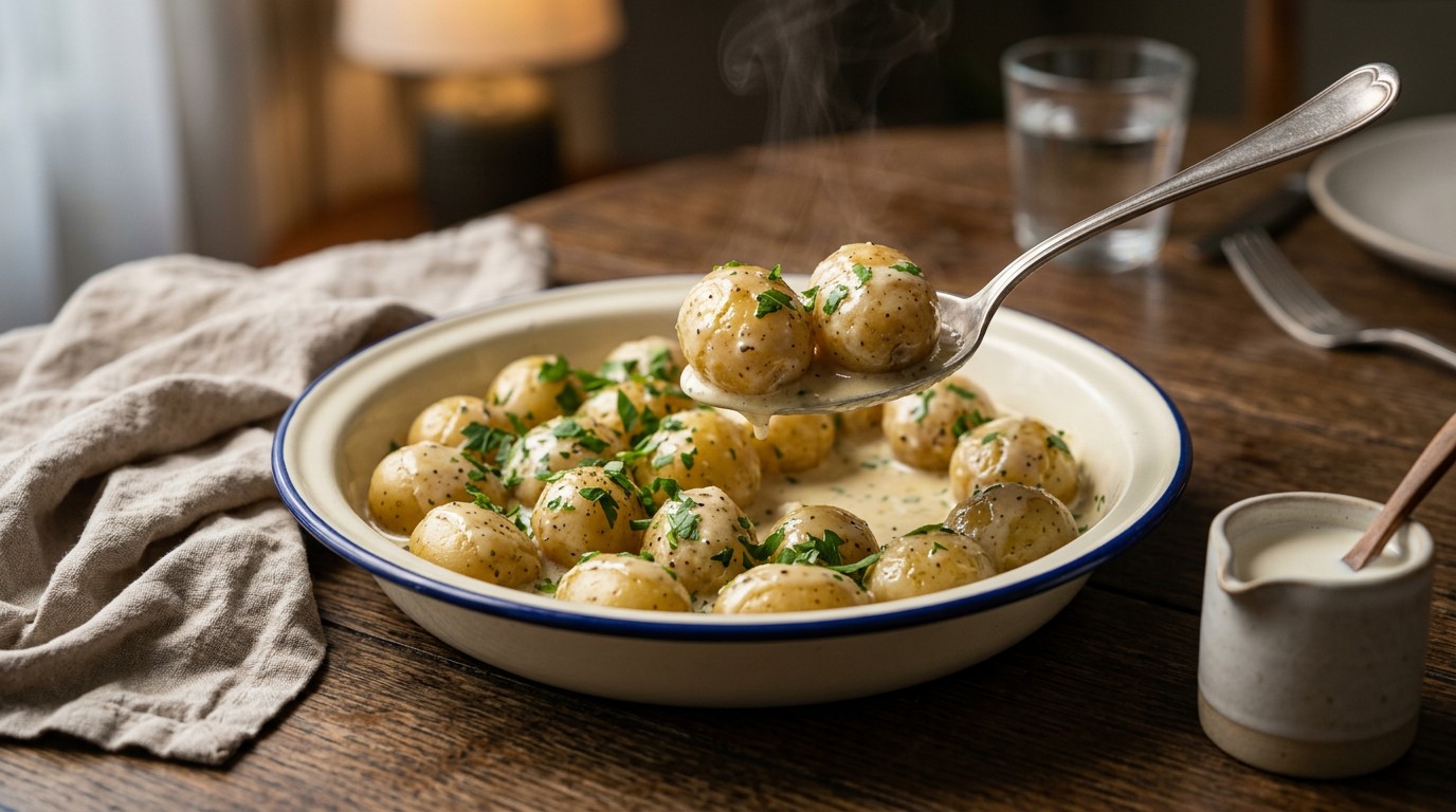 Roomaardappeltjes met Knoflook en Peterselie recept Roomaardappeltjes met Knoflook en Peterselie recept