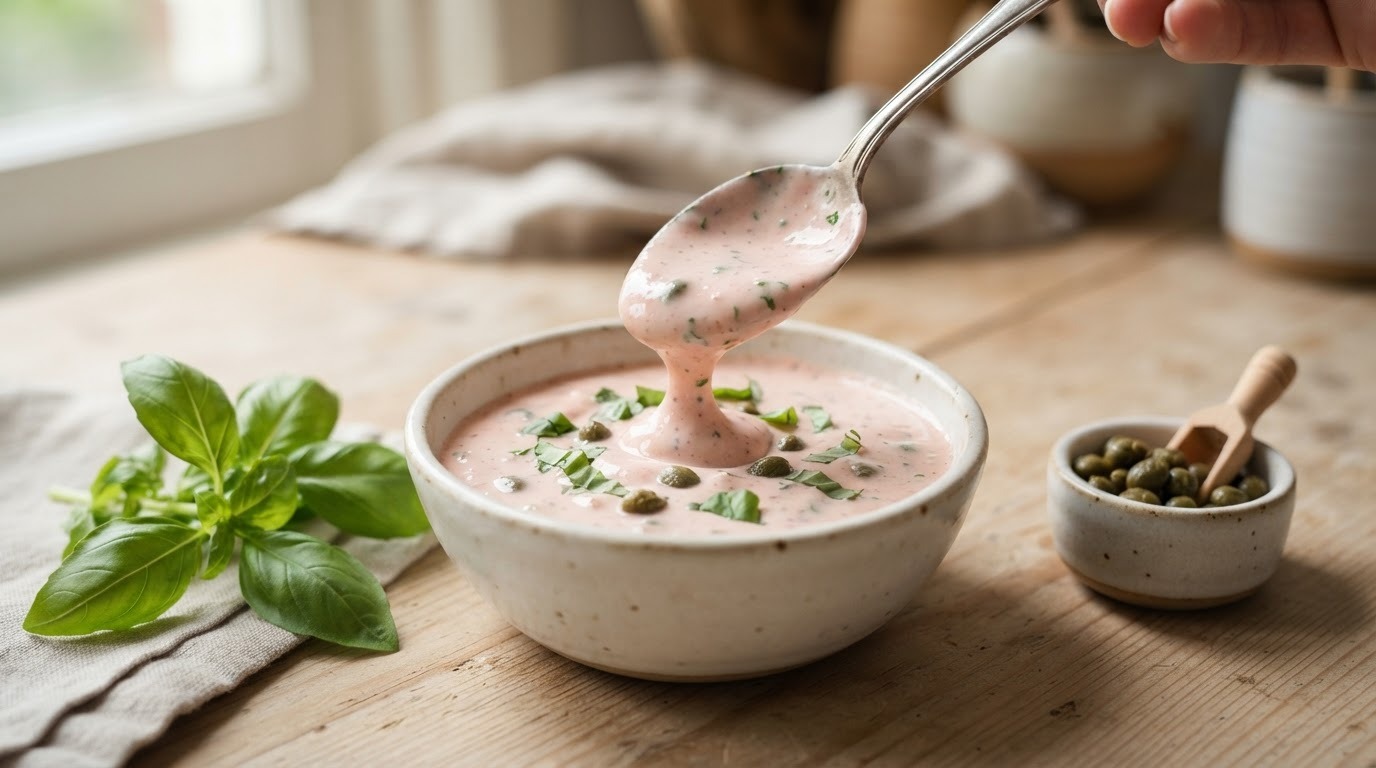 Roomsaus met Basilicum