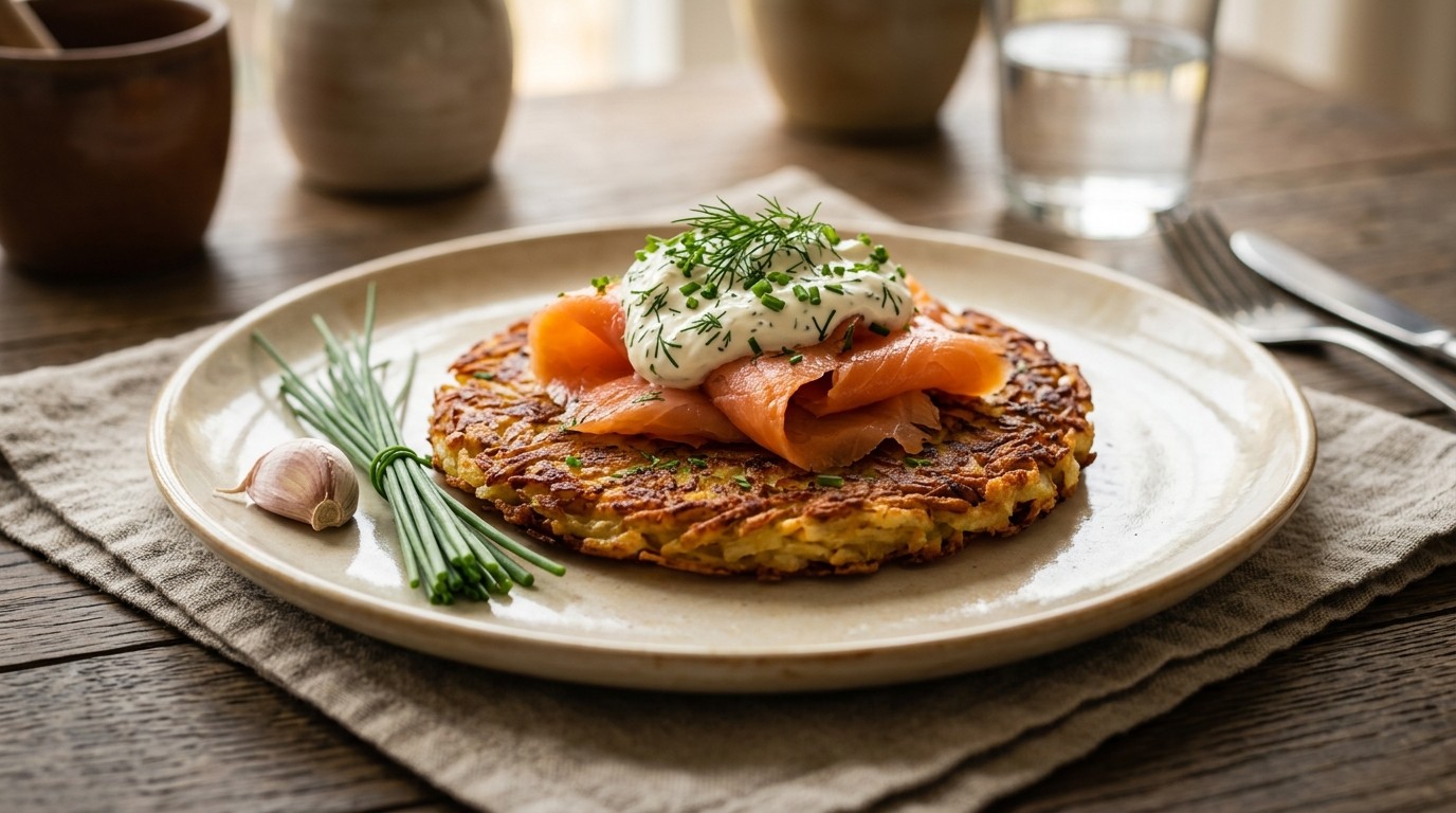 Rösti met Zalm, Room en Dille