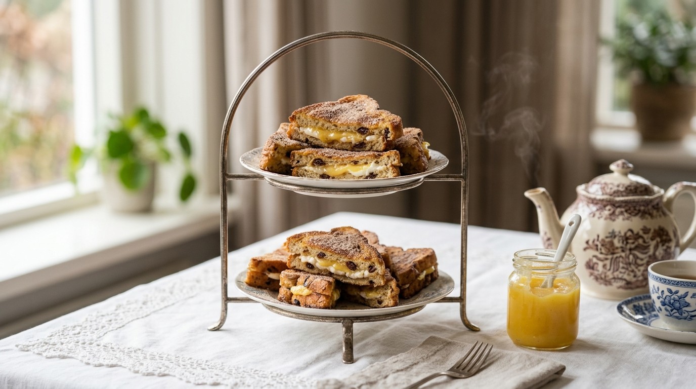 Rozijnenwentelteefjes met Kaneelsuiker Voor High tea