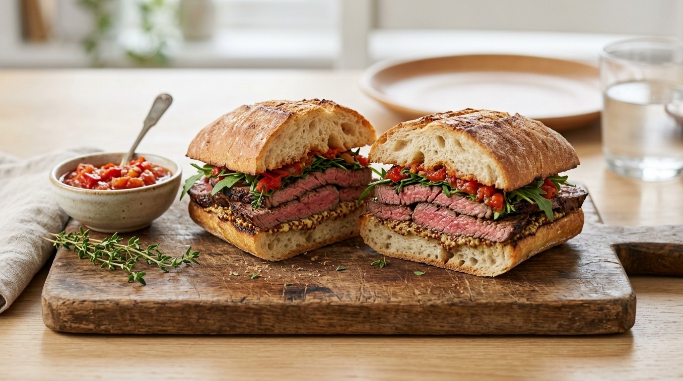 Rumpsteak Ciabatta recept Rumpsteak Ciabatta recept