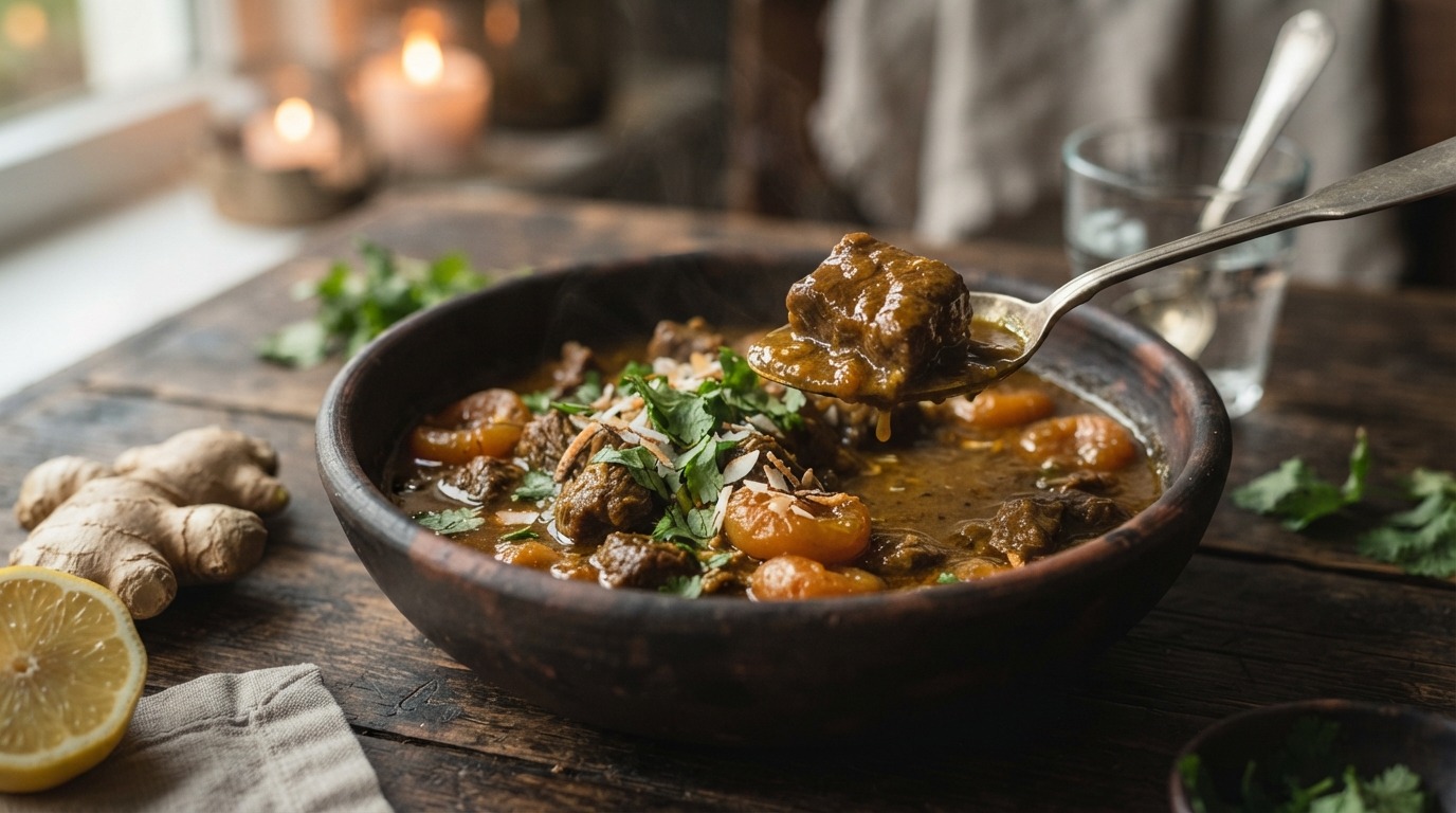 Rundercurry met Abrikozen recept Rundercurry met Abrikozen recept