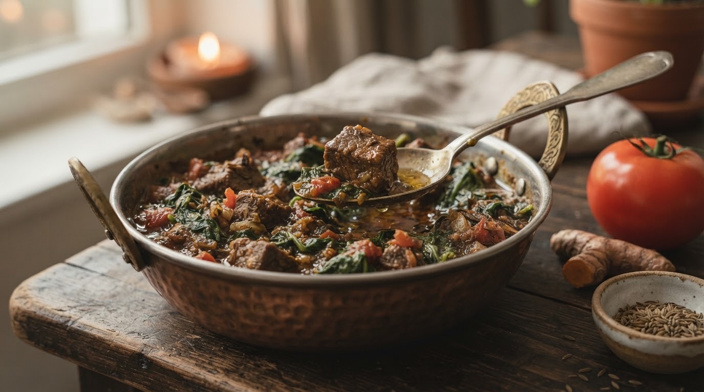 Rundercurry met Spinazie recept Rundercurry met Spinazie recept