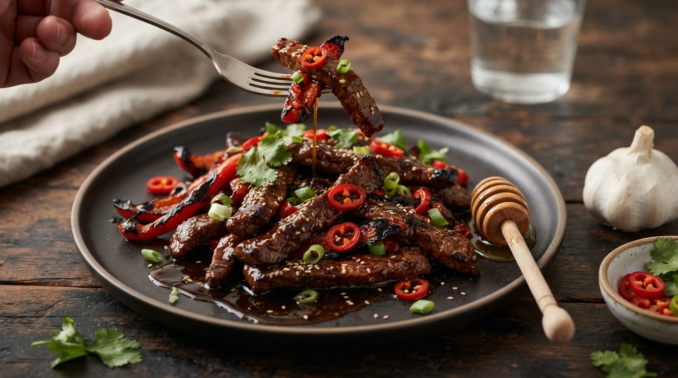 Runderreepjes met Paprika en Chilipeper