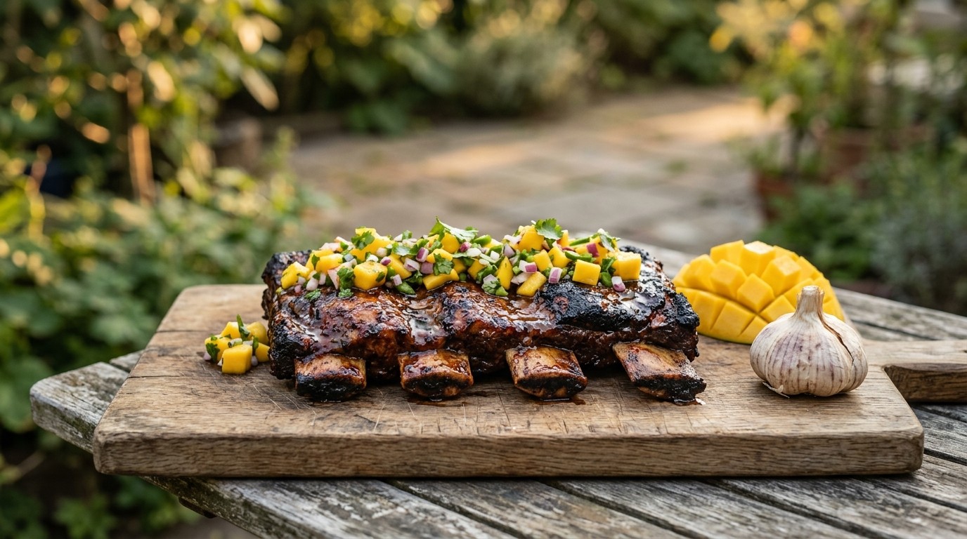 Runderribben met Mangosalsa
