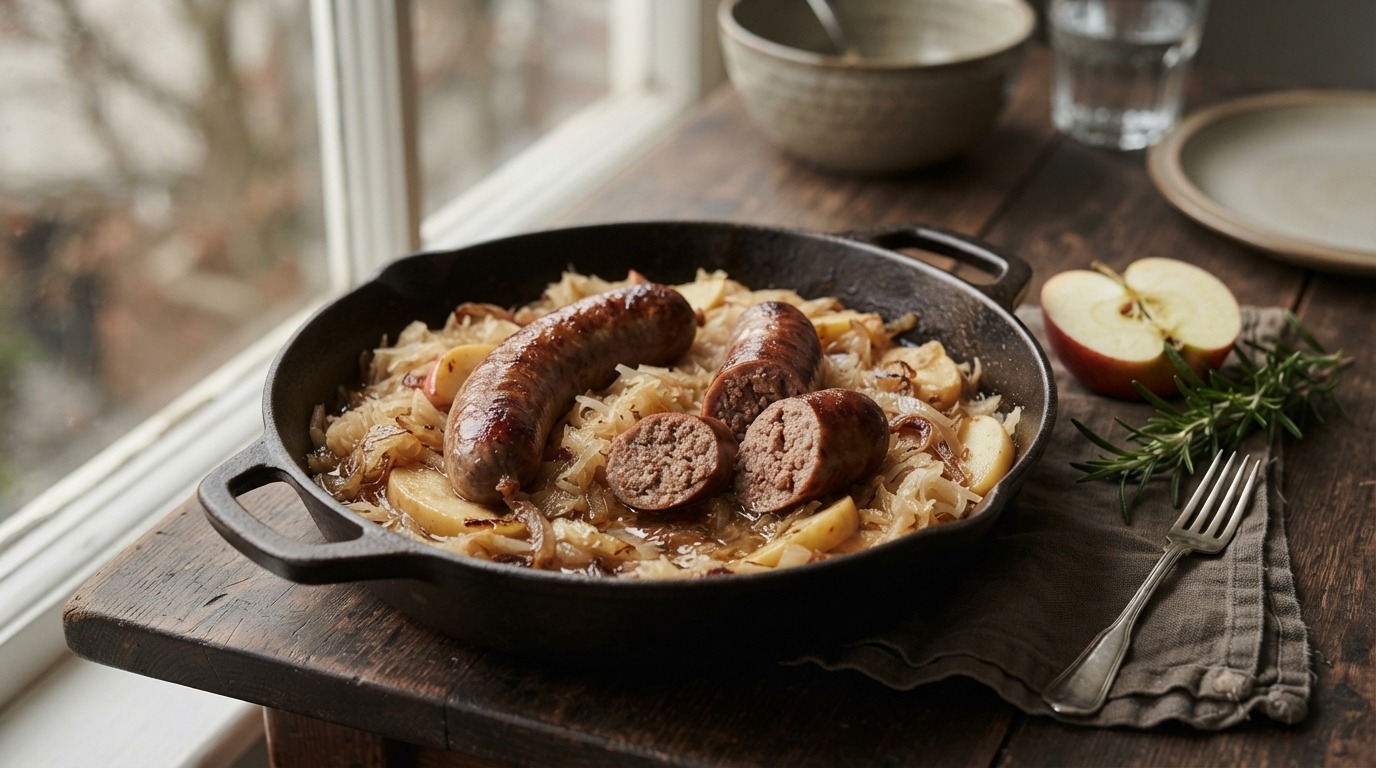 Rundersaucijsjes met Zuurkool recept Rundersaucijsjes met Zuurkool recept