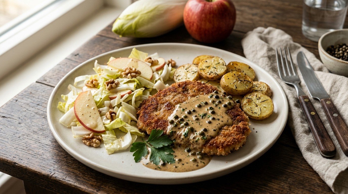 Runderschnitzel met Pepersaus