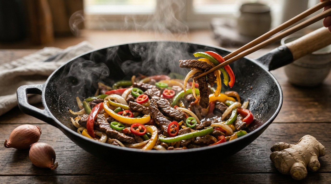 Rundvlees met Paprika en Pepertjes