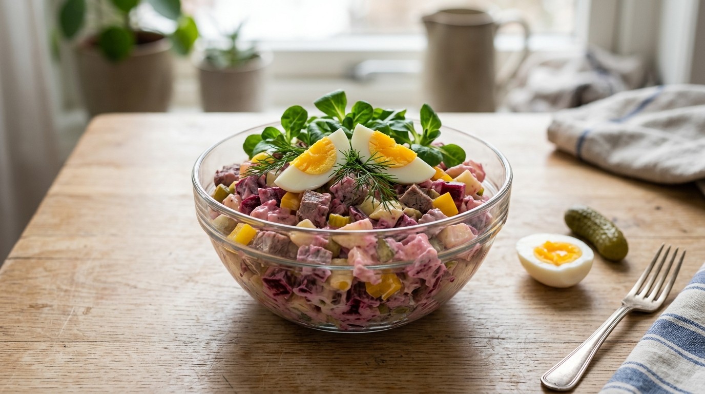 Rundvleessalade met Creme Fraiche
