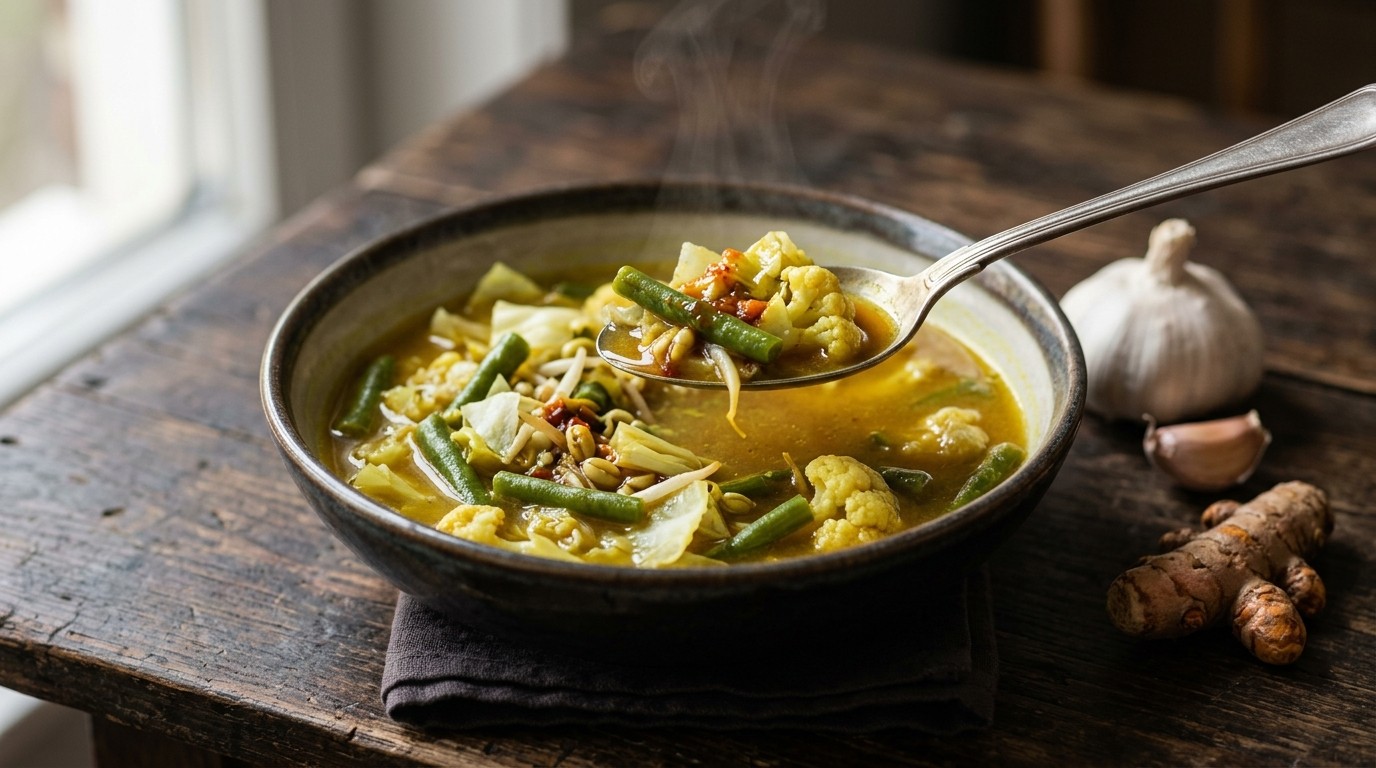 Sajoer Campur (bouillon met Verschillende Groenten)