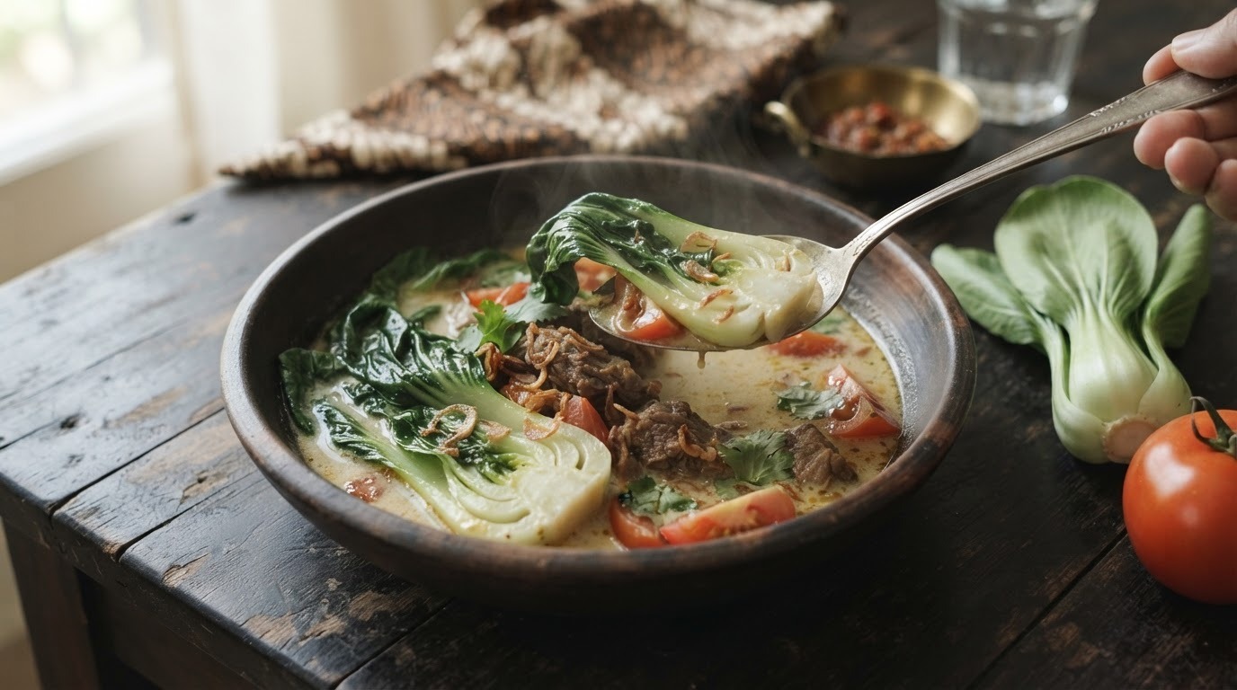 Sajoer Paksoi (soep van Paksoi in Kokosmelk) recept Sajoer Paksoi (soep van Paksoi in Kokosmelk) recept