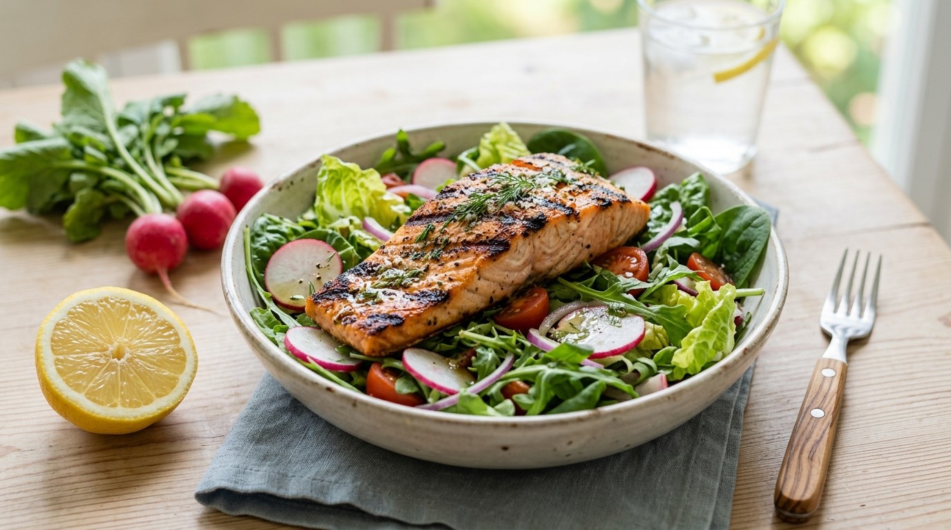 Salade met Gegrilde Zalm