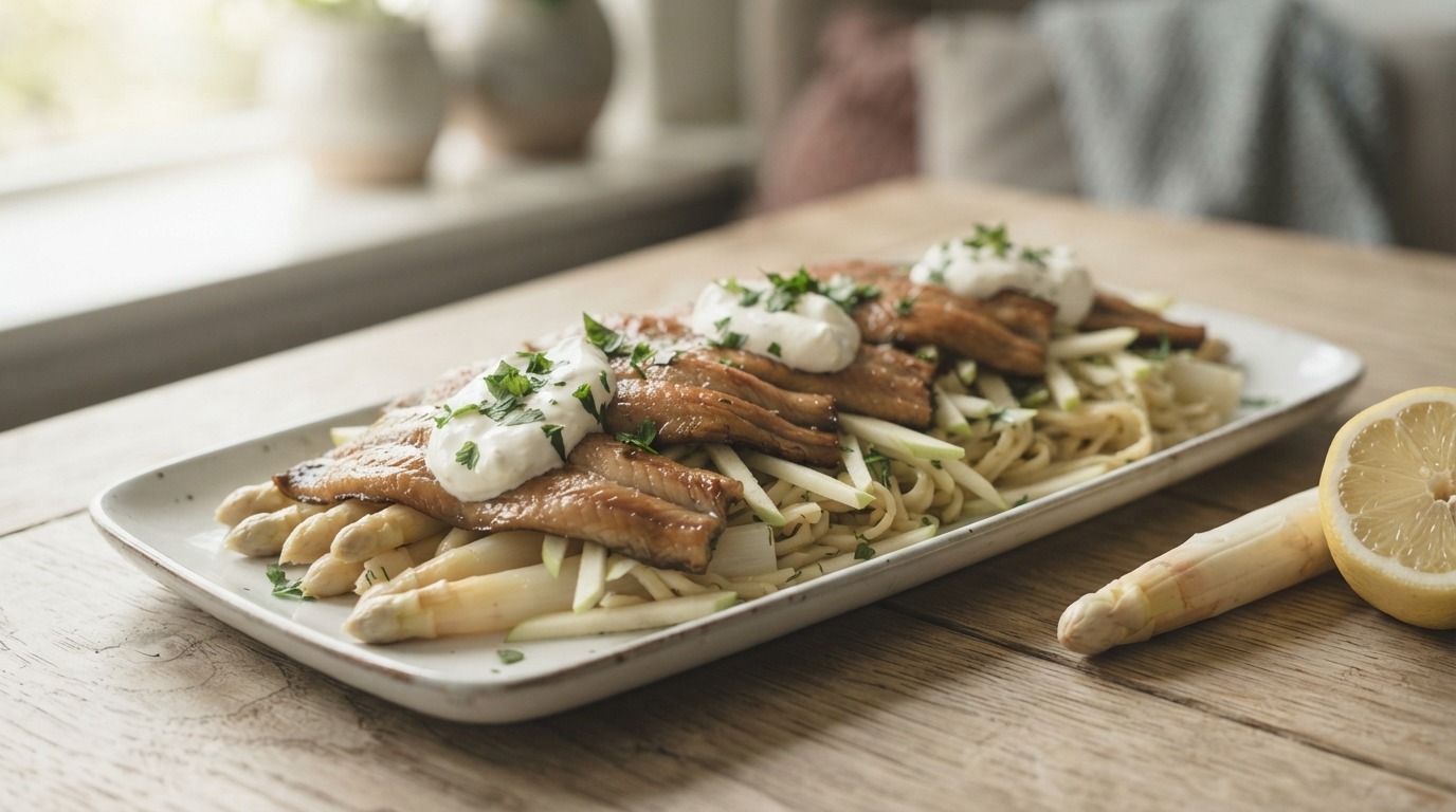 Salade met Gerookte Paling en Asperges