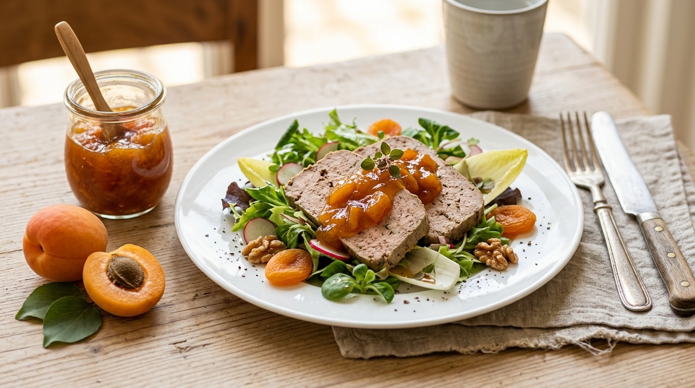 Salade met Paté en Abrikozenchutney