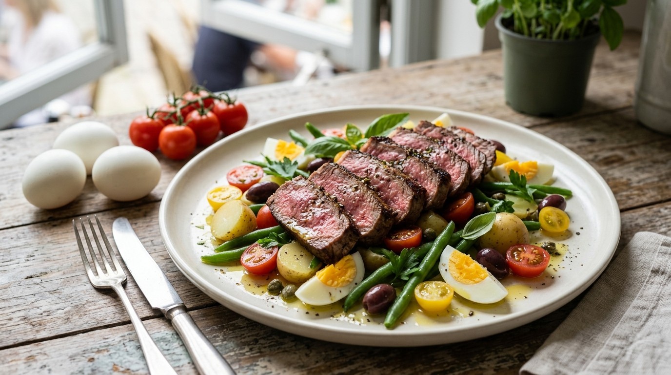 Salade Nicoise met Entrecote