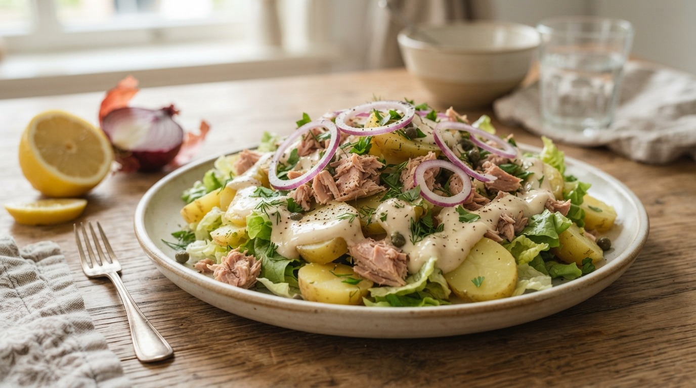 Salade Tonijn met Aardappels en Ansjovismayonaise recept Salade Tonijn met Aardappels en Ansjovismayonaise recept