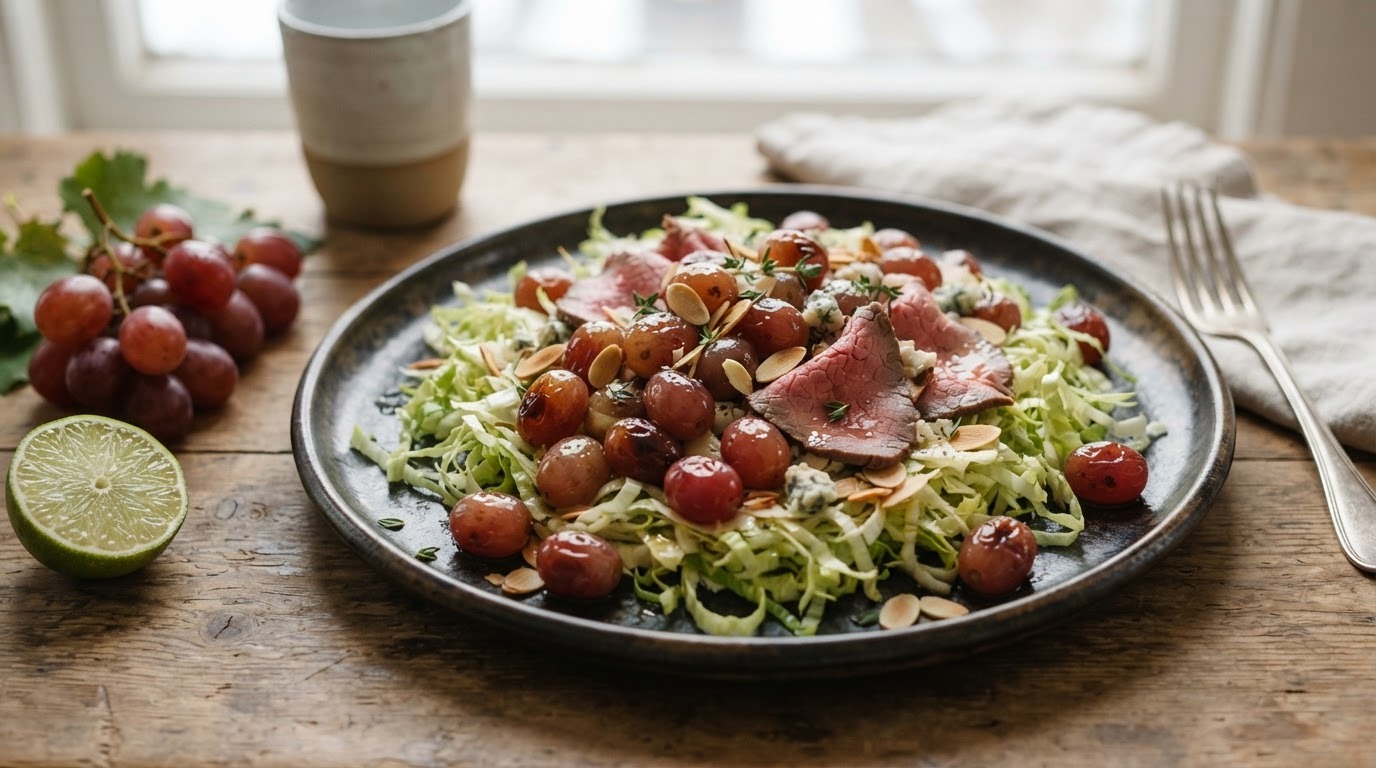 Salade van Andijvie en Gebakken Druiven