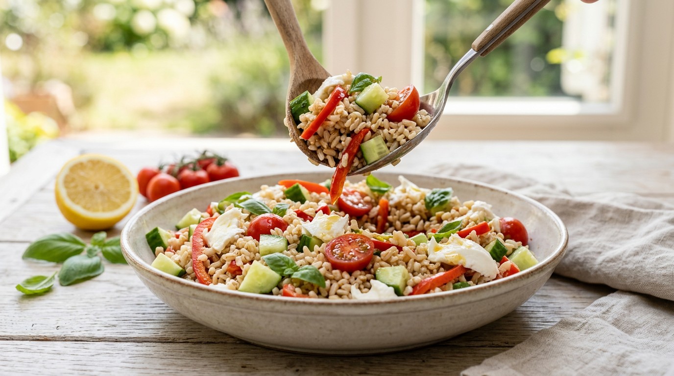 Salade van Notenrijst en Mozzarella recept Salade van Notenrijst en Mozzarella recept
