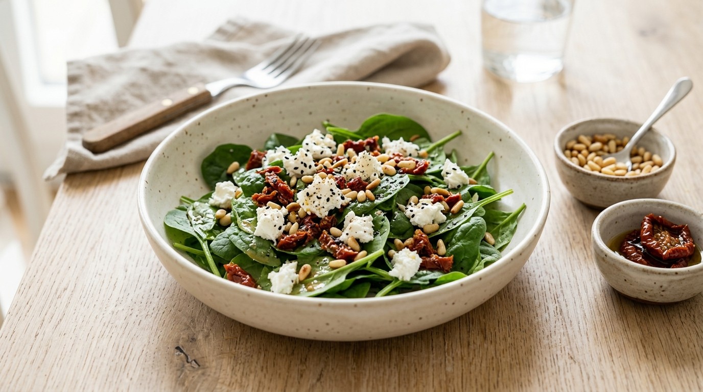 Salade van Spinazie en Geitenkaas