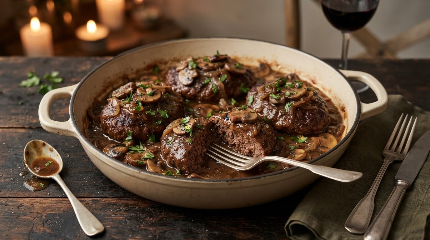 Salisbury Steak uit Slowcooker