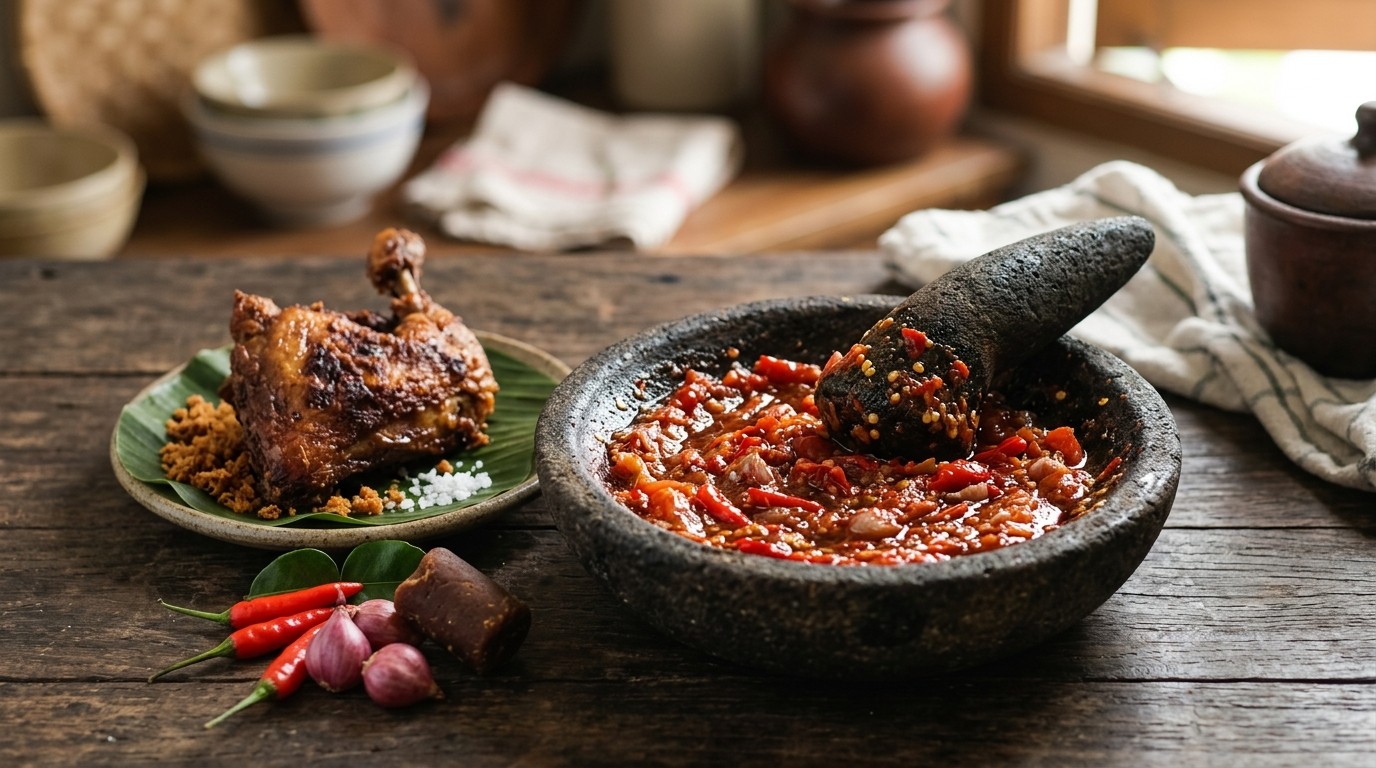 Sambal Ajam Goreng Kalasan (een Sambal Voor de Gebakken kip)