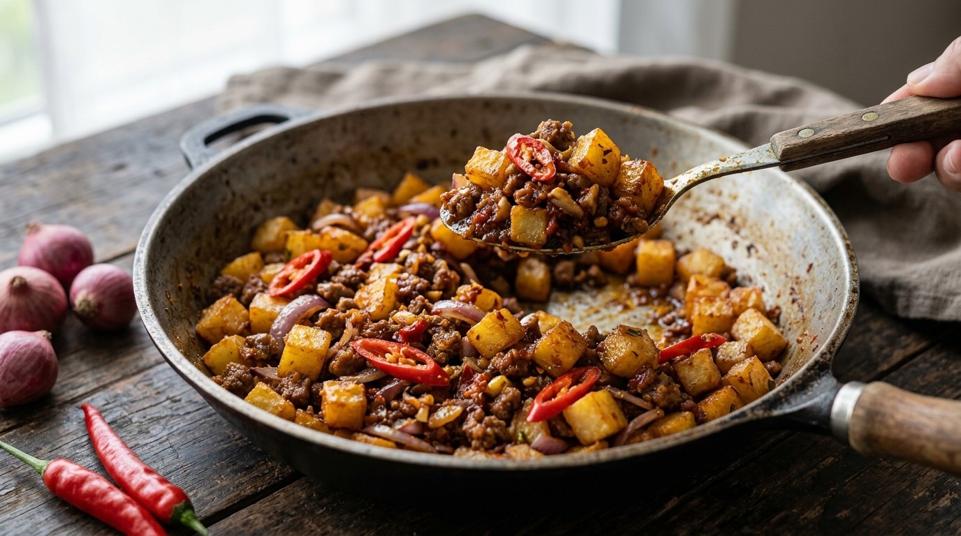 Sambal Goreng Kentang (licht Gekruid Gehakt)