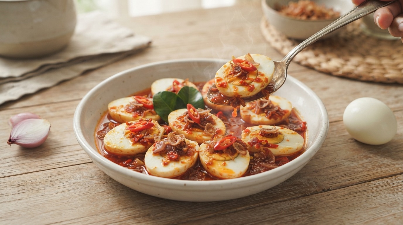 Sambal Goreng Telor (eieren in Pikante Saus)