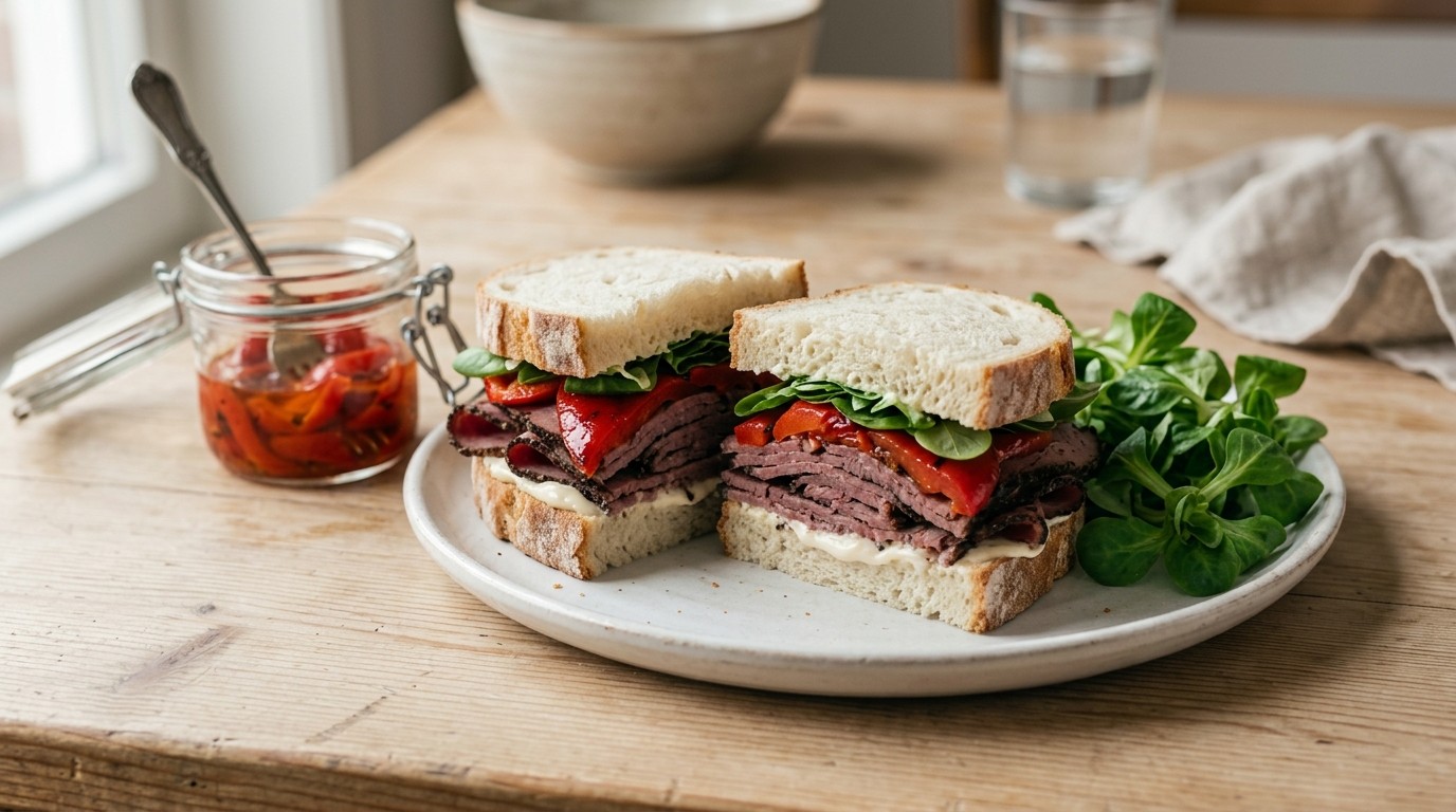 Sandwich Pastrami met Paprika