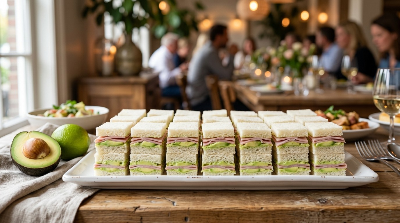 Sandwiches met Avocado en ham Voor Buffet recept Sandwiches met Avocado en ham Voor Buffet recept