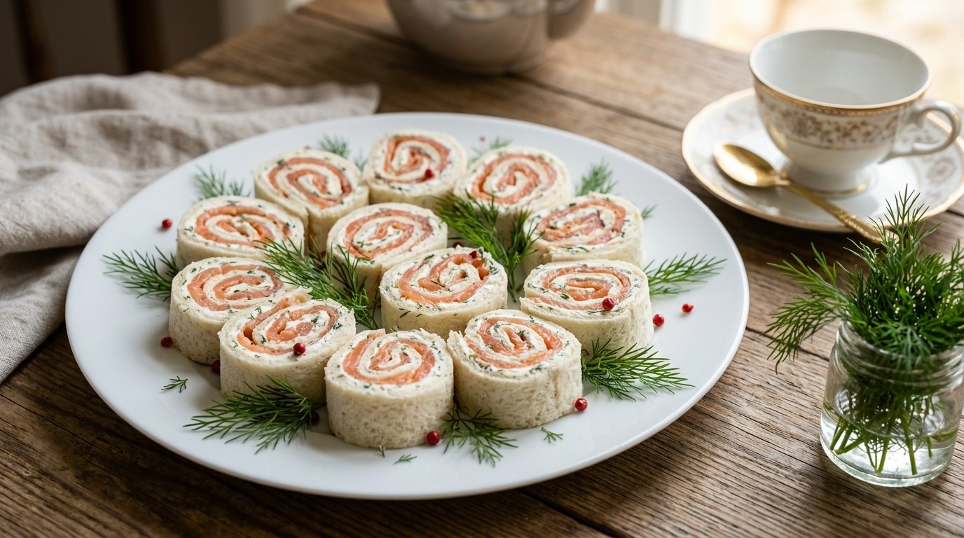 Sandwichrolletjes met Zalm Voor de High tea