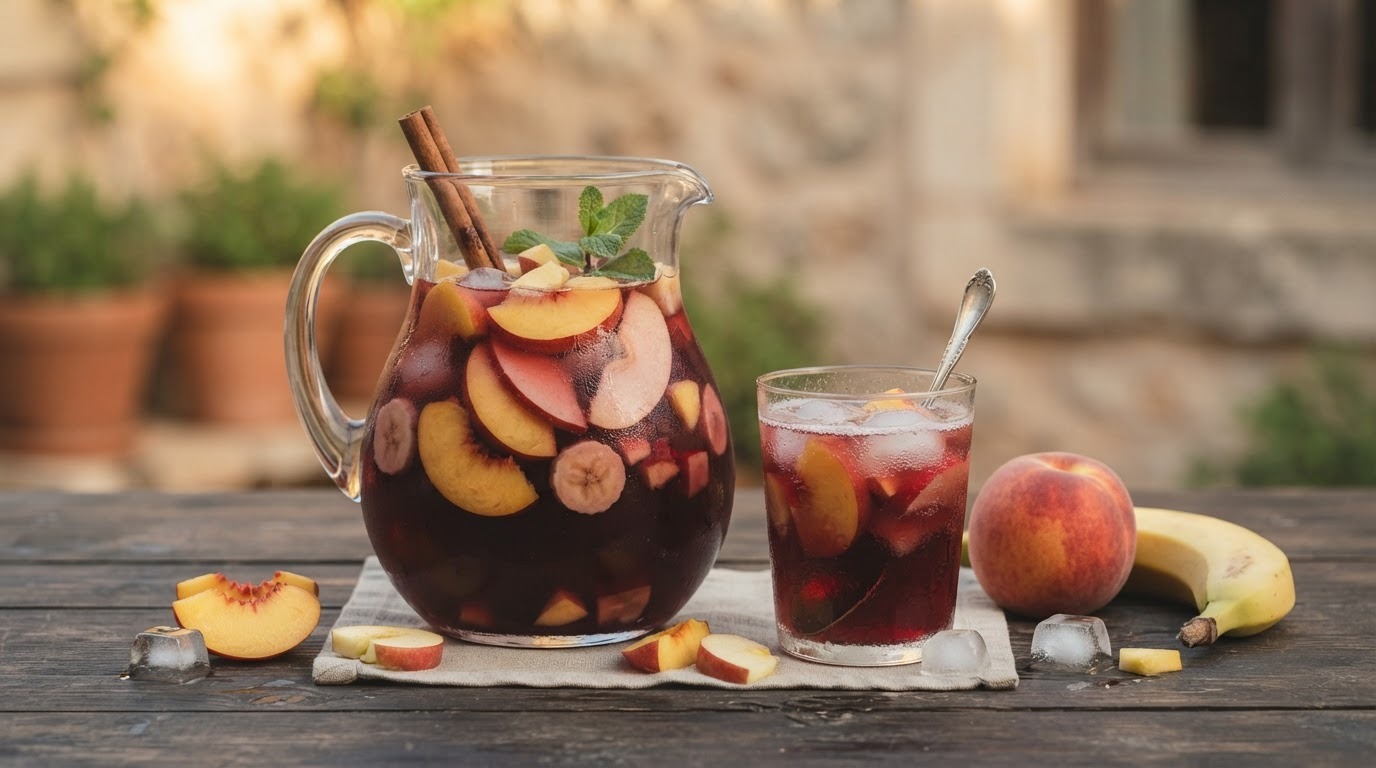 Sangria met Perzik, Appel en Banaan