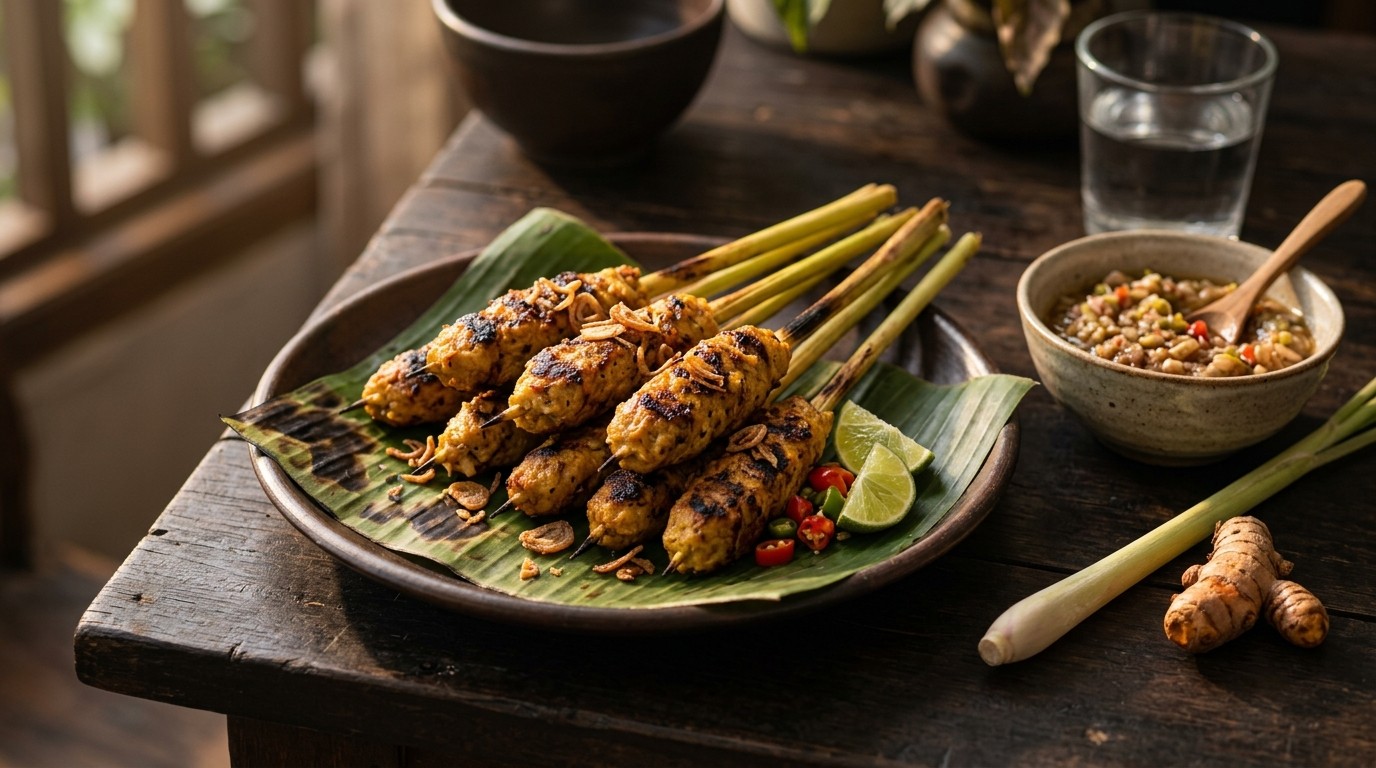 Saté Ikan Kokos (saté van Visfilets met Kokos)