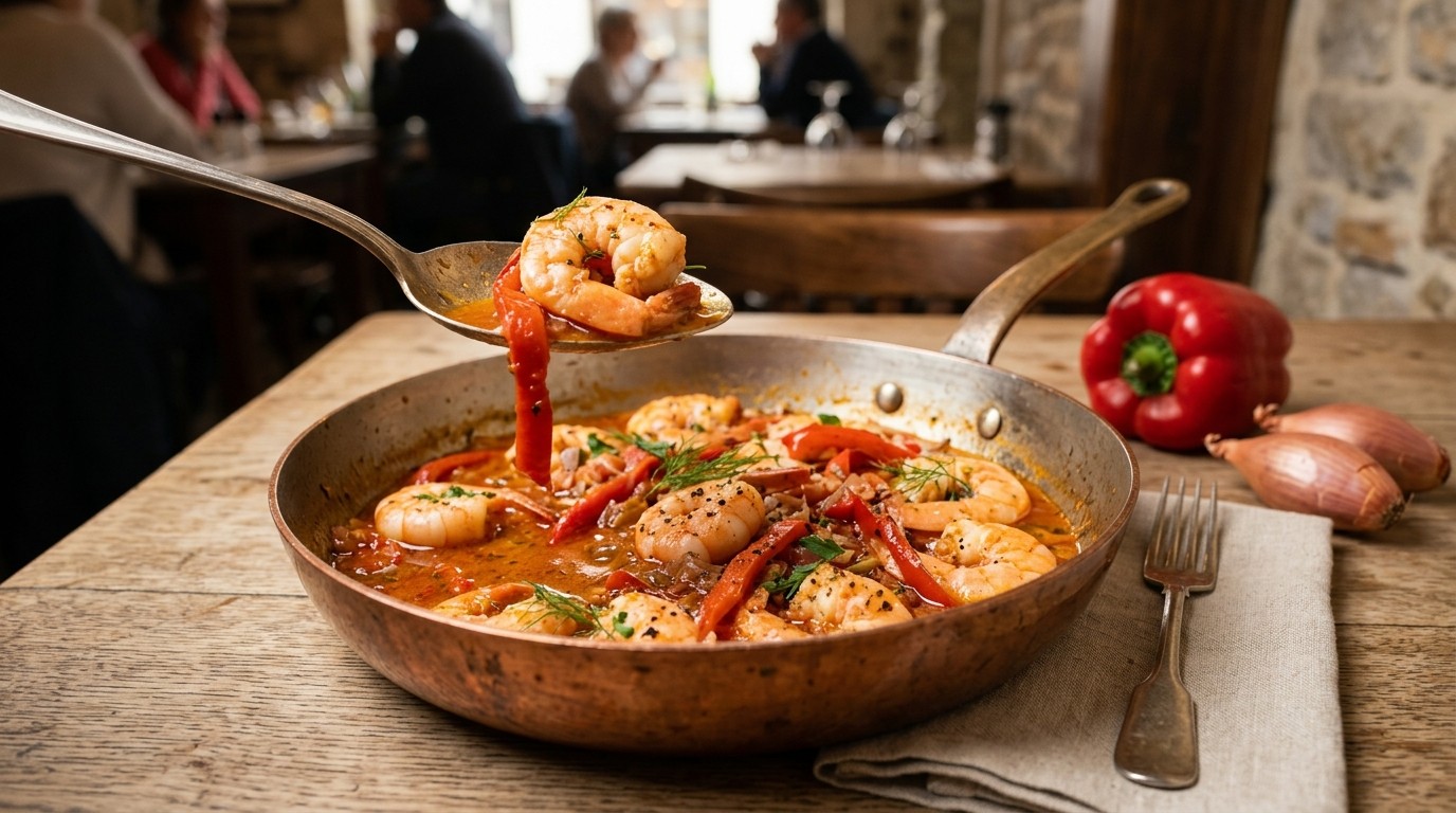 Scampi's met Pastis en Rode Paprika recept Scampi's met Pastis en Rode Paprika recept