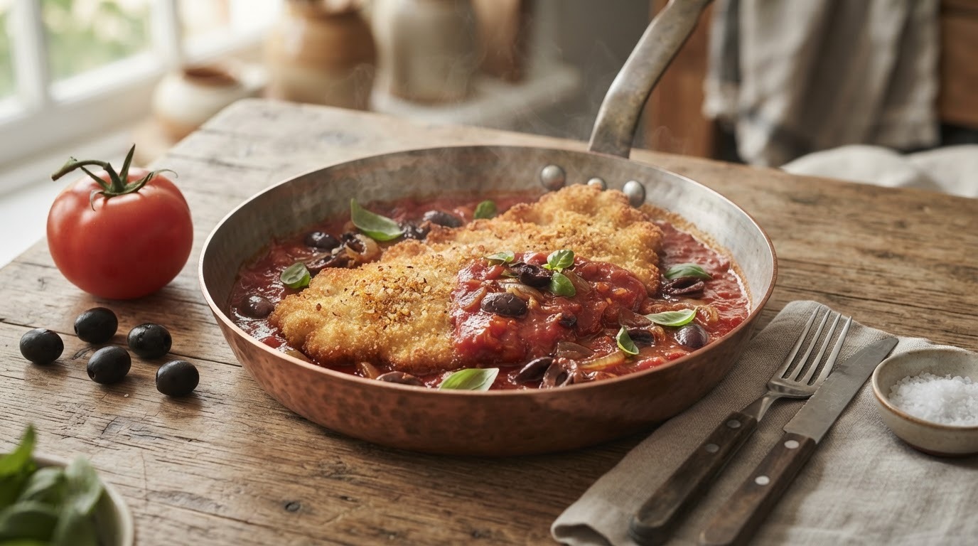 Schnitzel in Tomatensaus