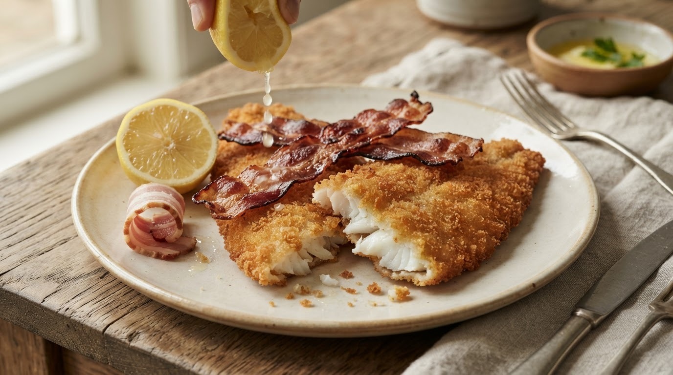 Scholfilets met Gebakken Spek