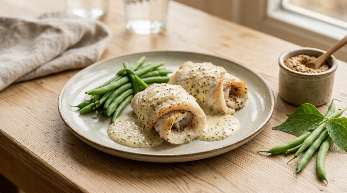 Scholrolletjes met Mosterdsaus