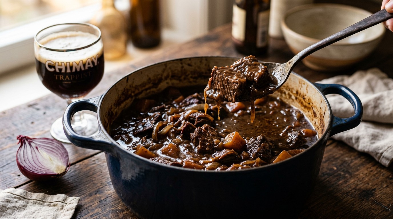 Schouderlappen in Trappistenbier recept Schouderlappen in Trappistenbier recept