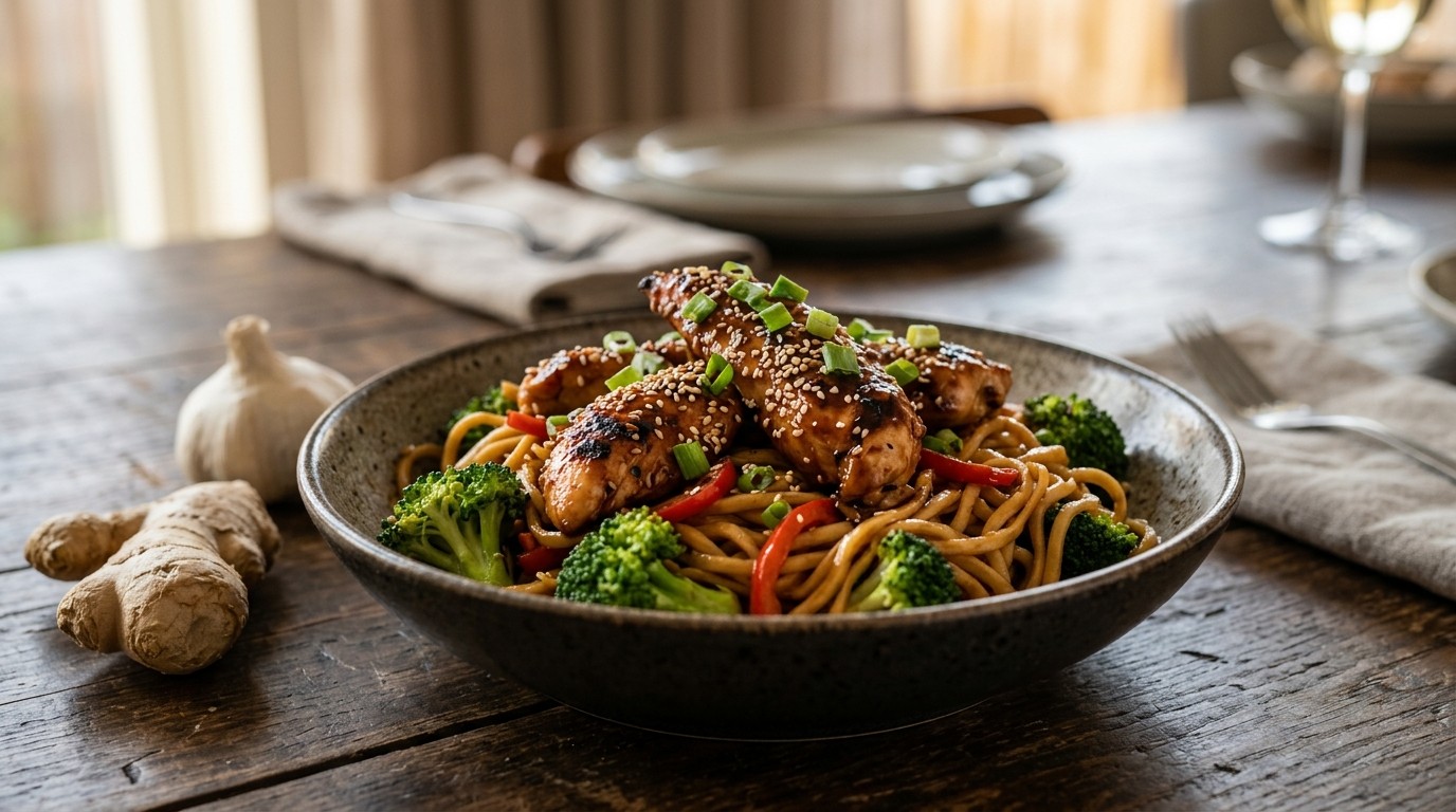 Sesam-hoisinkip met Broccoli