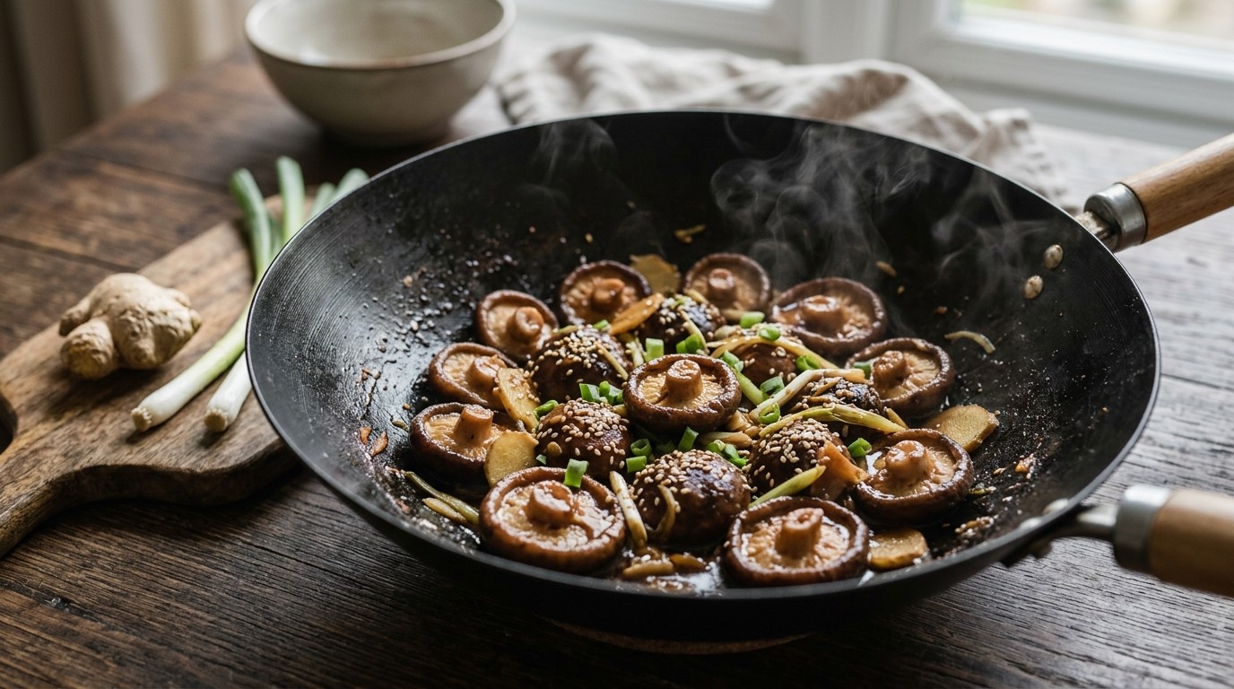 Shii-take uit de wok