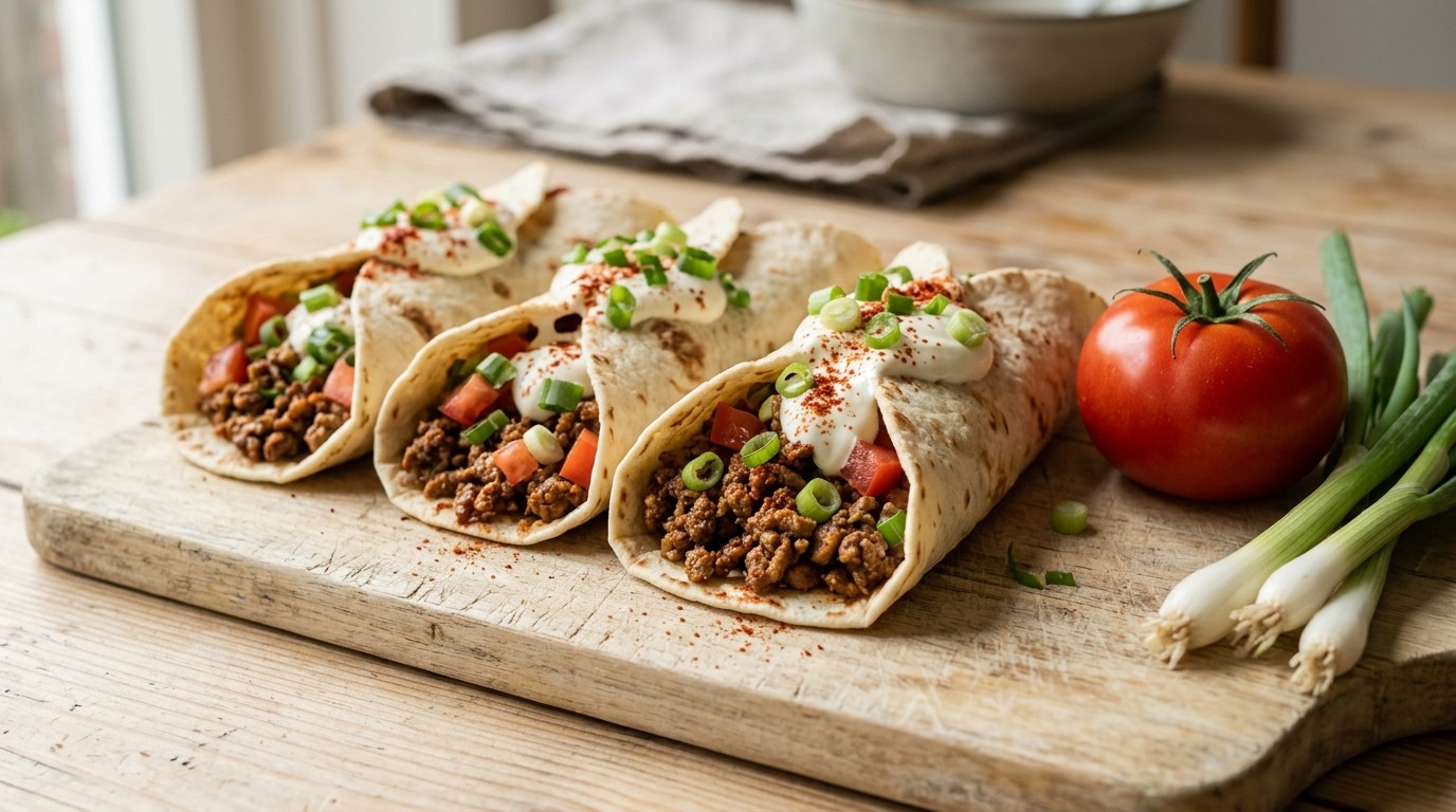 Shoarmabroodjes met Gehakt en Zure Room recept Shoarmabroodjes met Gehakt en Zure Room recept