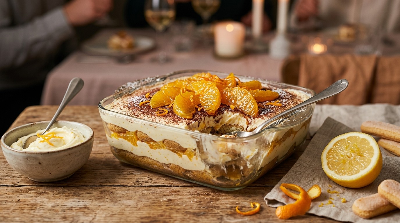 Sinaasappel-tiramisu met Grand Marnier en Lange Vingers