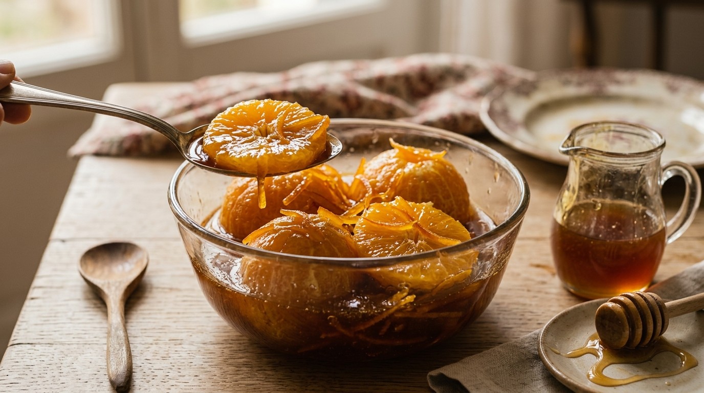 Sinaasappels in Karamelsaus