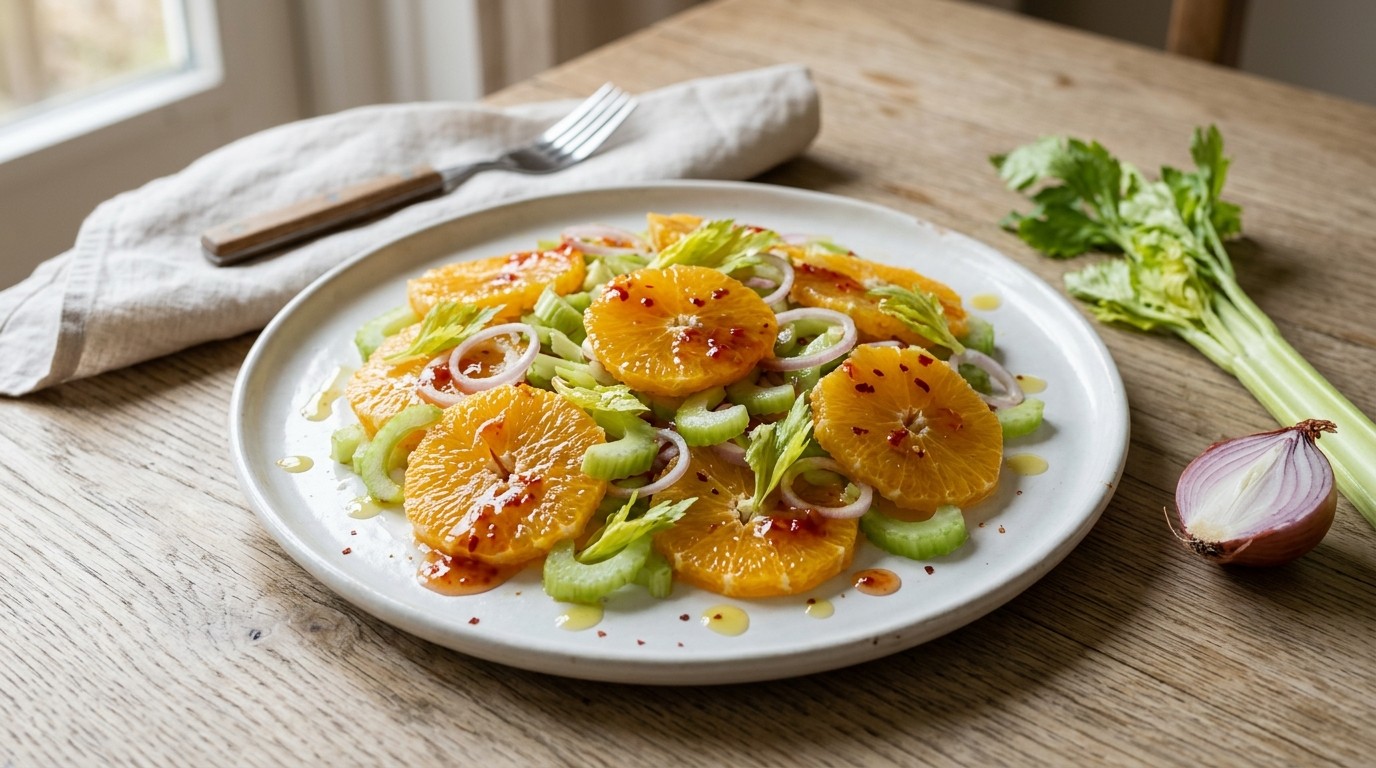 Sinaasappelsalade met Bleekselderij