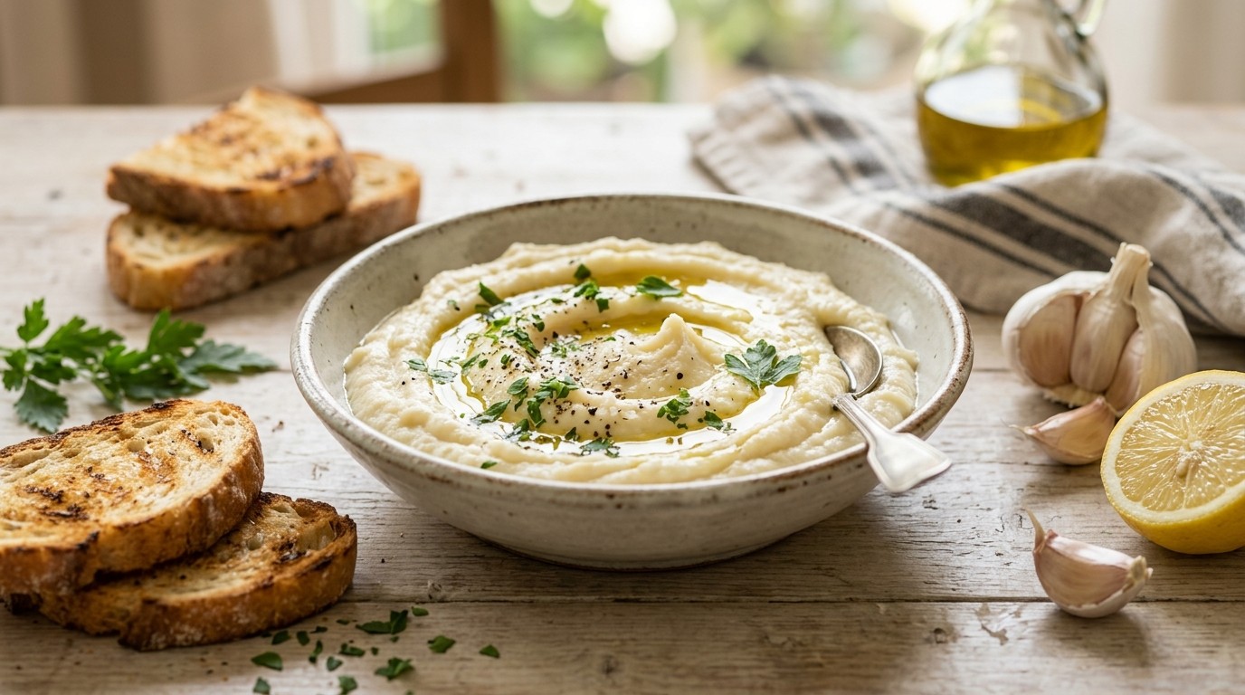 Skordalia (puree met Knoflook)