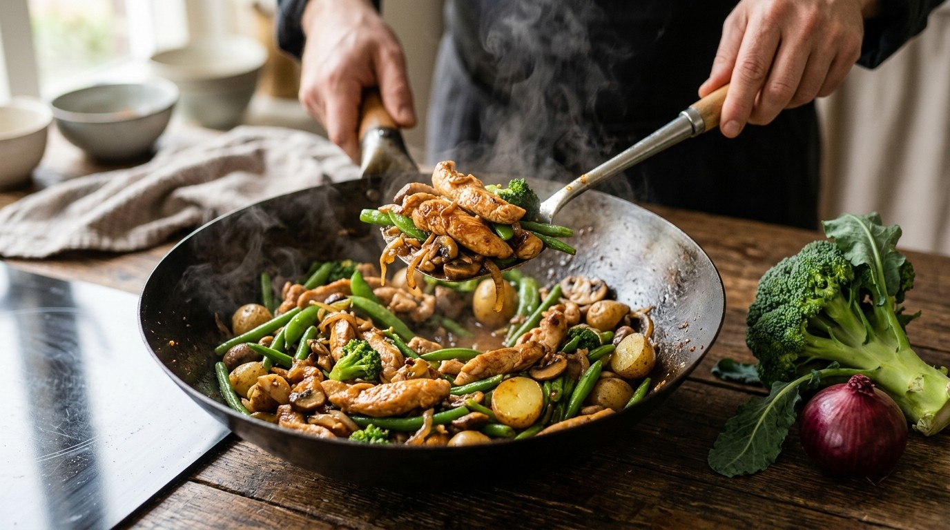 Snelle Wokmaaltijd met Groene Groenten