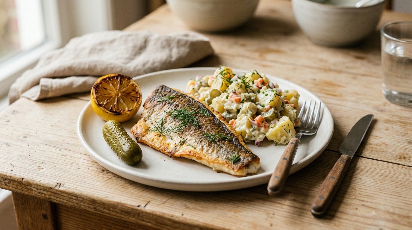 Snoekbaars met Aardappelsalade