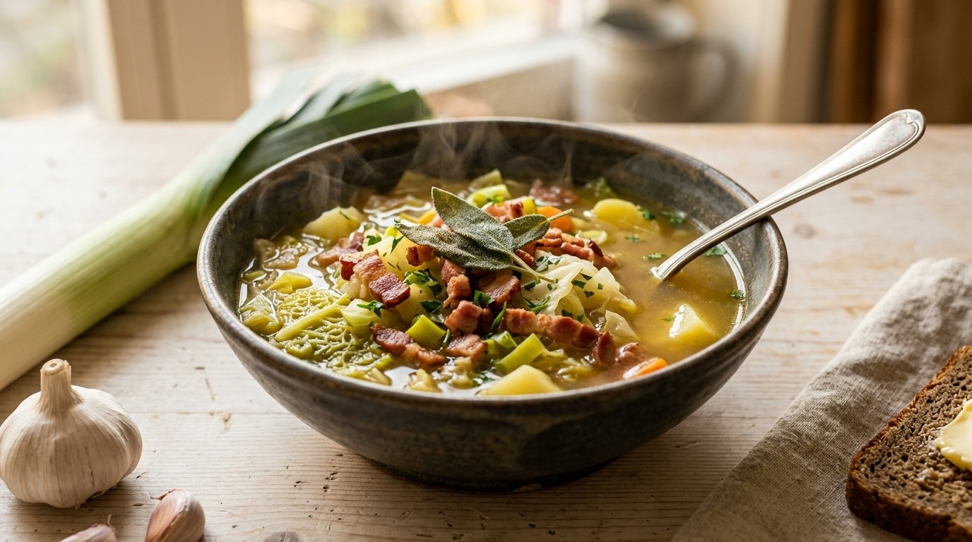 Soep met Spek, Salie en Kool recept Soep met Spek, Salie en Kool recept