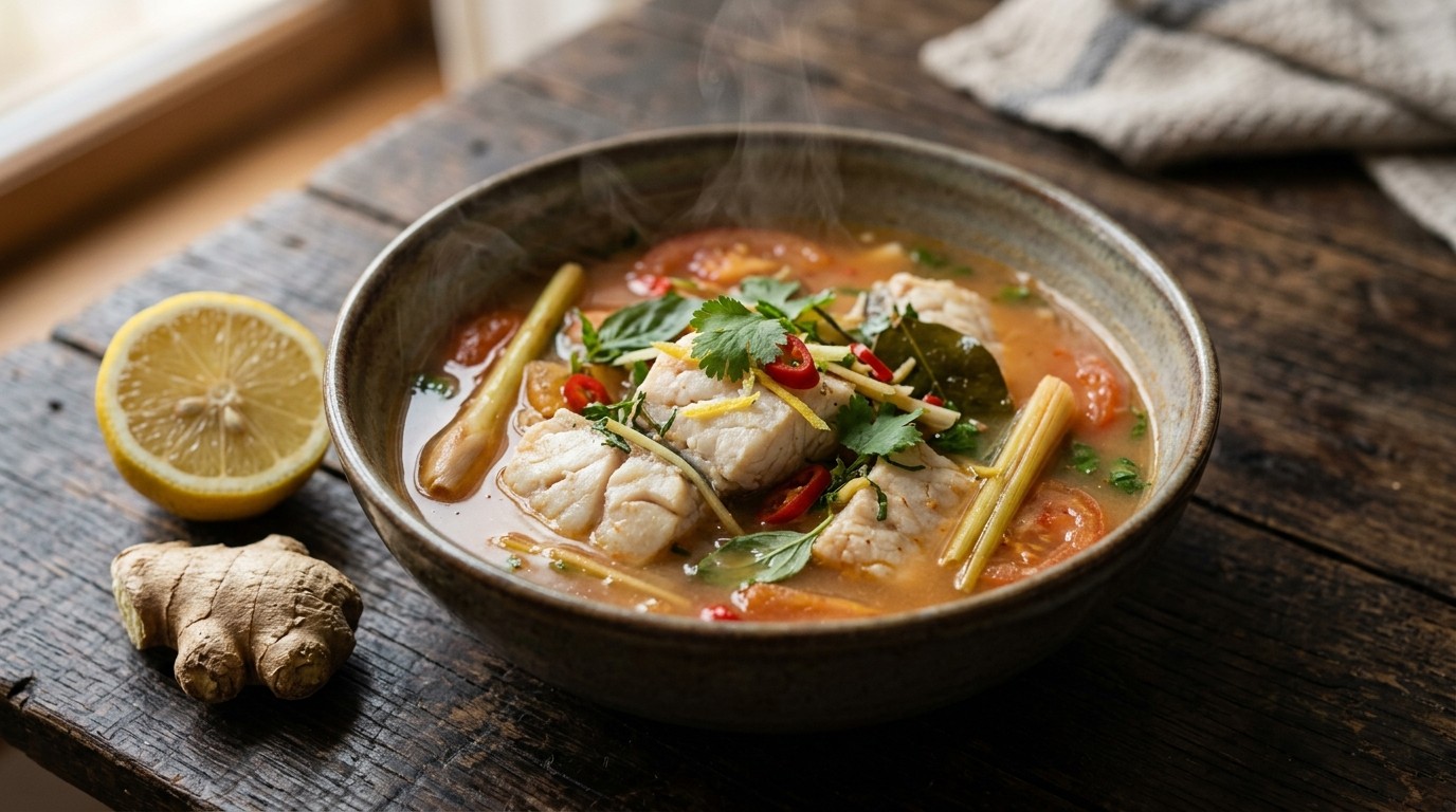 Sop Ikan Masak Asam Kuwah (tomaten-vissoep)